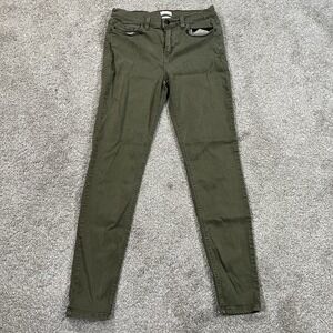 Id 23 Jeans 29 Skinny Olive Green Stretch Made In USA Casual Women's Pants